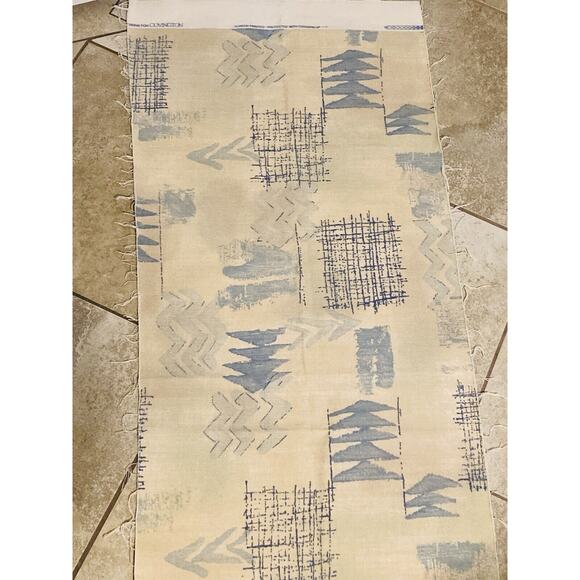 Covington TPSA Fabric Blue Tan Graphic Medium Heavy Graphic Abstract Screen Prin - Picture 4 of 6